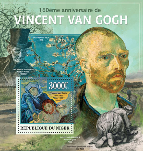 Vincent Van Gogh - Issue of Niger postage stamps