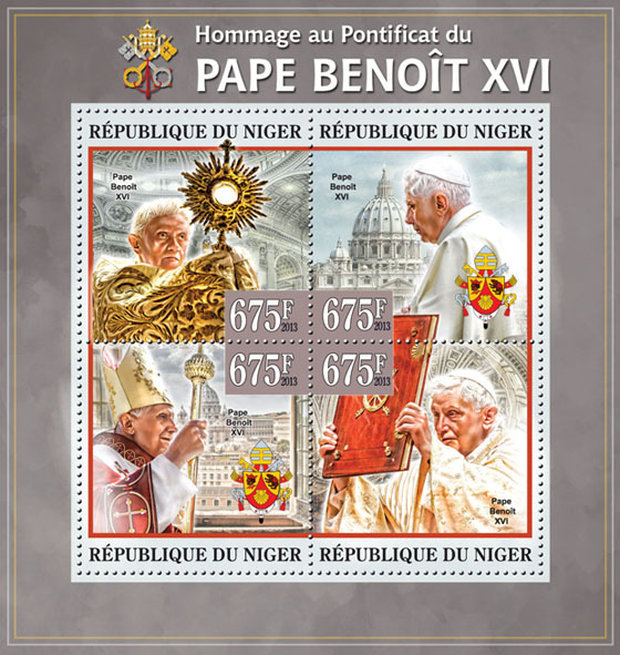 Pope Benedict XVI - Issue of Niger postage stamps