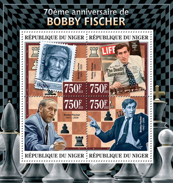 Bobby Fischer - Issue of Niger postage stamps