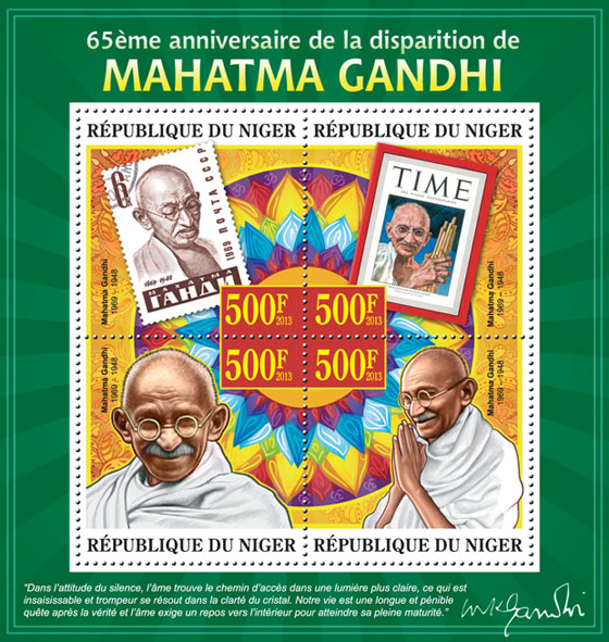 Mahatma Gandhi - Issue of Niger postage stamps