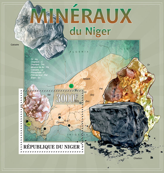 Minerals Niger - Issue of Niger postage stamps