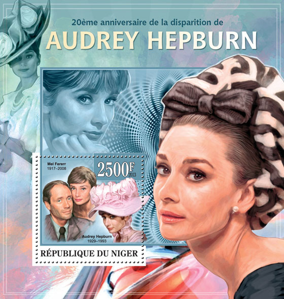 Audrey Hepburn - Issue of Niger postage stamps