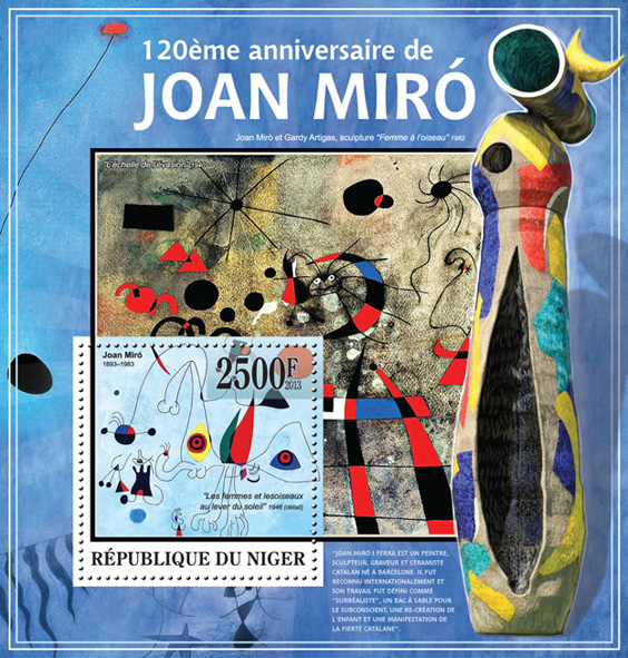 Joan Miro - Issue of Niger postage stamps