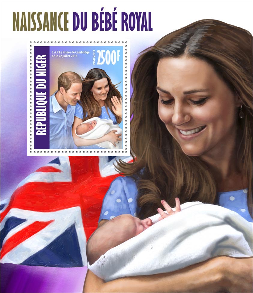 Royal Baby Prince George Alexander Louis - Issue of Niger postage stamps
