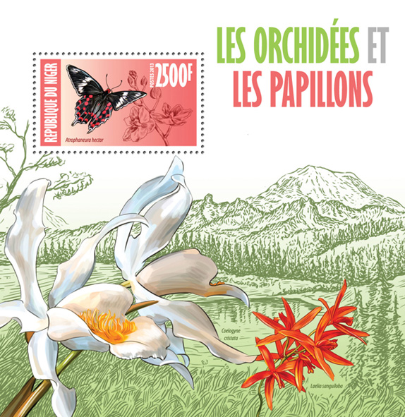 Orchids and Butterflies - Issue of Niger postage stamps