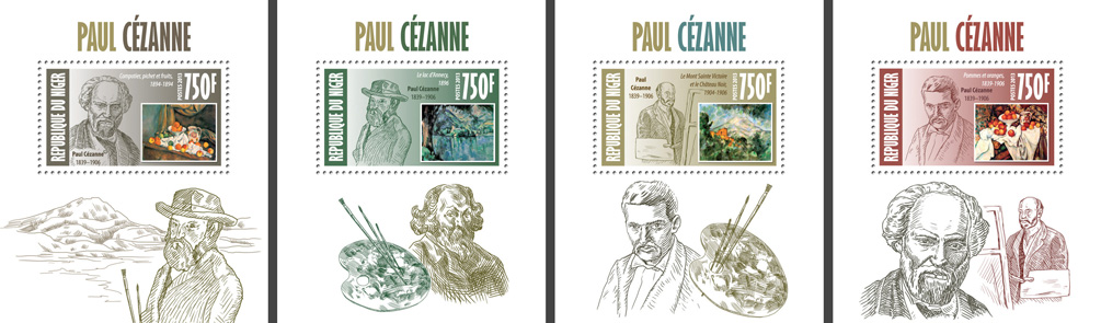 Paul Cezanne - Issue of Niger postage stamps