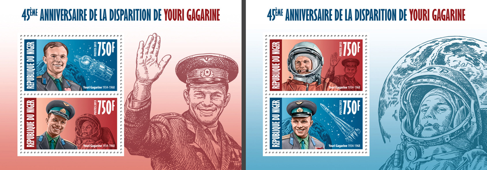 Yuri Gagarin - Issue of Niger postage stamps
