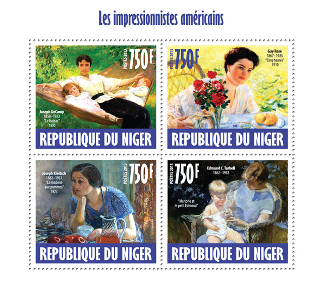 American impresionists - Issue of Niger postage stamps