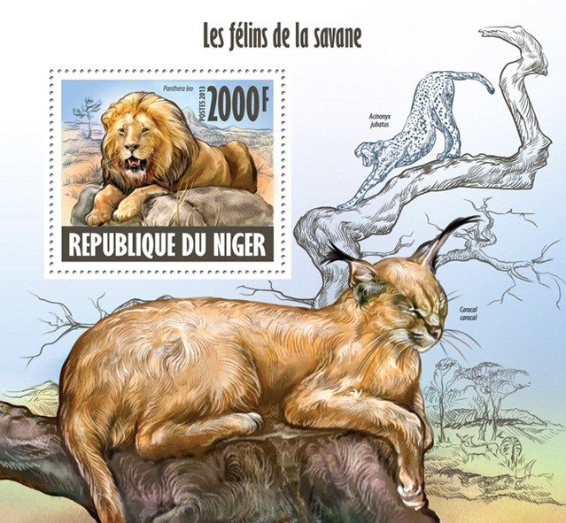 Savannah cats - Issue of Niger postage stamps