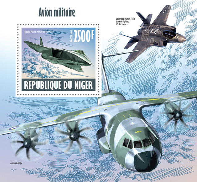 Military aircrafts - Issue of Niger postage stamps