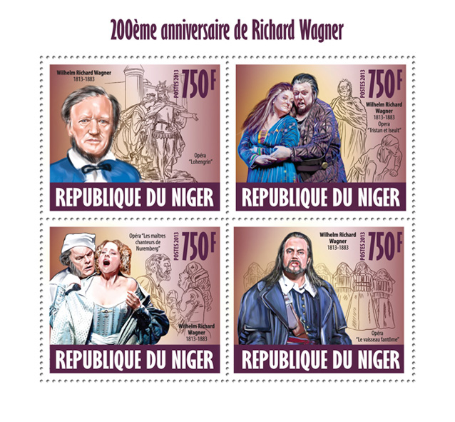 Richard Wagner - Issue of Niger postage stamps