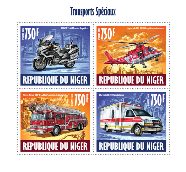 Special transport - Issue of Niger postage stamps