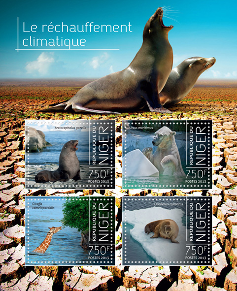 Global warming - Issue of Niger postage stamps