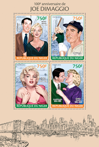 Joe DiMaggio - Issue of Niger postage stamps