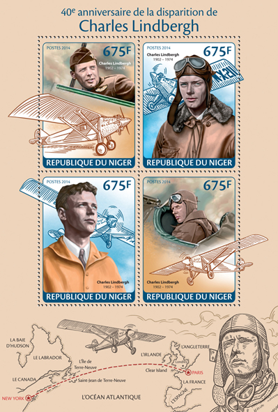 Charles Lindbergh  - Issue of Niger postage stamps