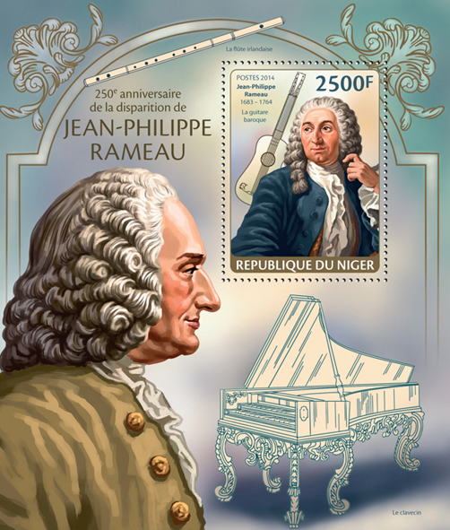 Jean - Philippe Rameau - Issue of Niger postage stamps
