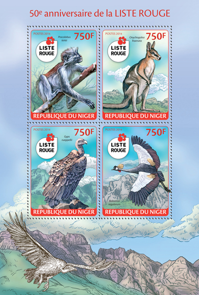 Red list - Issue of Niger postage stamps