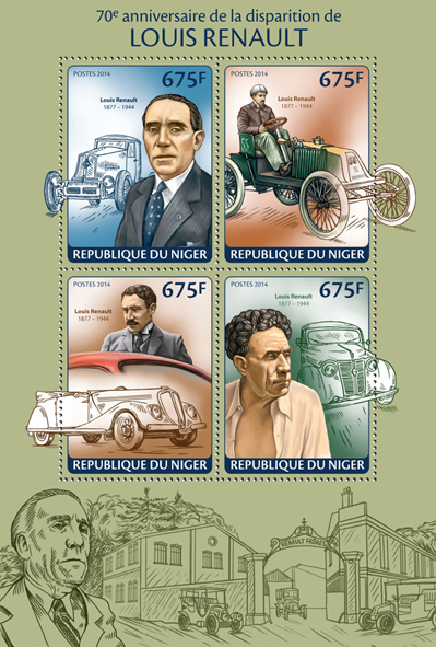 Louis Renault - Issue of Niger postage stamps