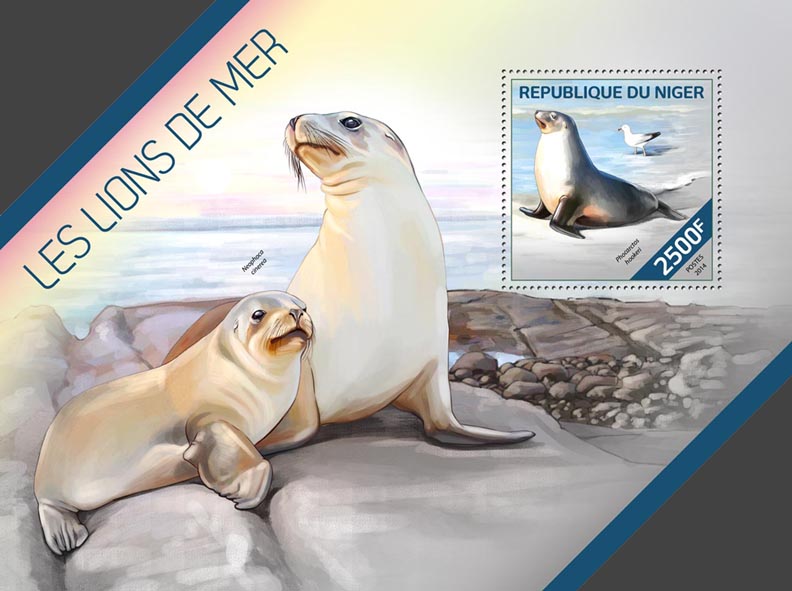 Sea lions - Issue of Niger postage stamps