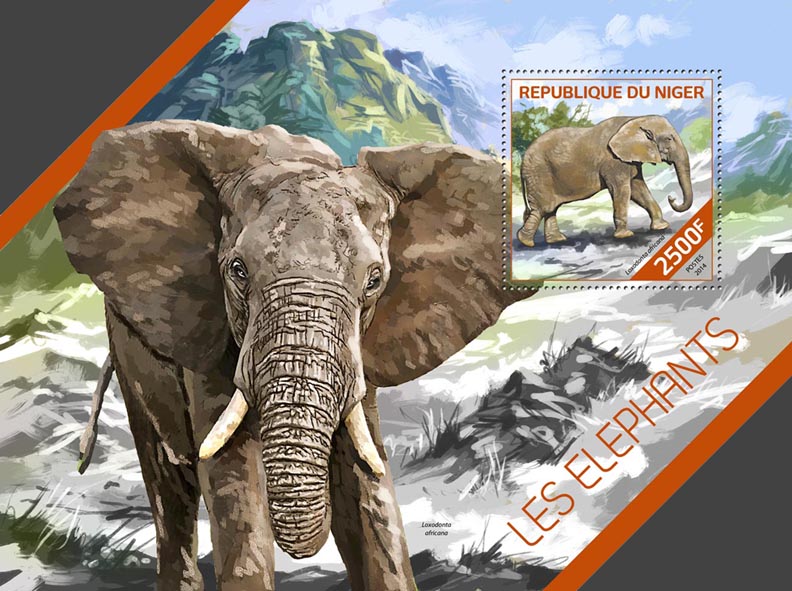 Elephants - Issue of Niger postage stamps
