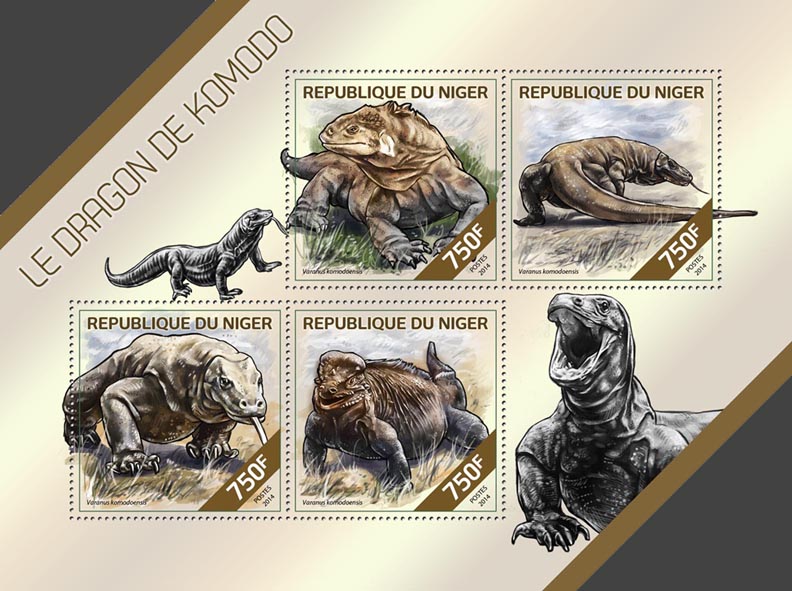Comodo dragons - Issue of Niger postage stamps