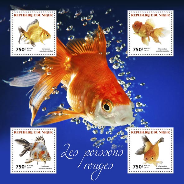 Goldfishes - Issue of Niger postage stamps