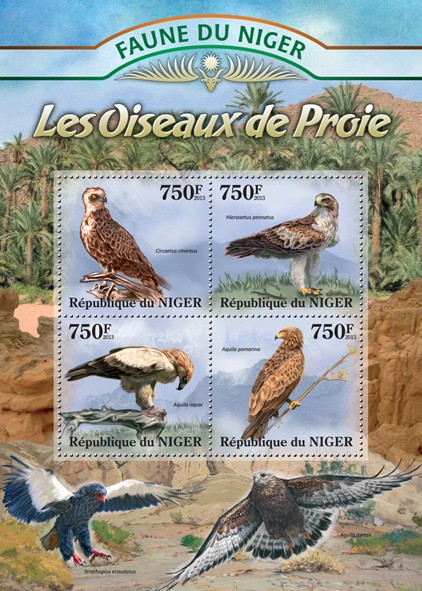 Birds of Prey - Issue of Niger postage stamps