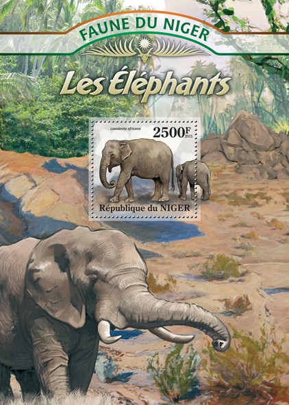 Elephants - Issue of Niger postage stamps
