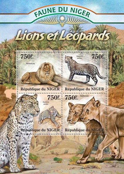 Leopards and Lions - Issue of Niger postage stamps