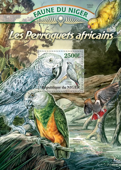 Parrots African - Issue of Niger postage stamps