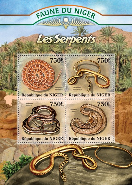 Snakes - Issue of Niger postage stamps