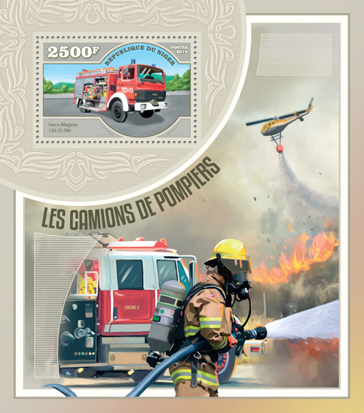 Fire engines - Issue of Niger postage stamps