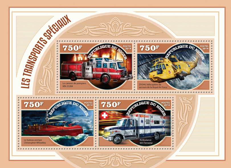 Special transport - Issue of Niger postage stamps