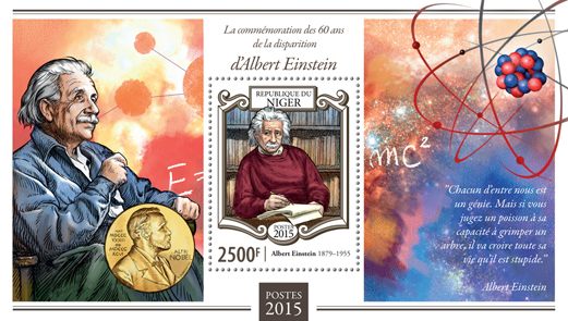 Albert Einstein - Issue of Niger postage stamps