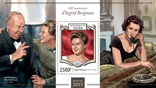 Ingrid Bergman - Issue of Niger postage stamps