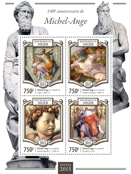 Michelangelo - Issue of Niger postage stamps