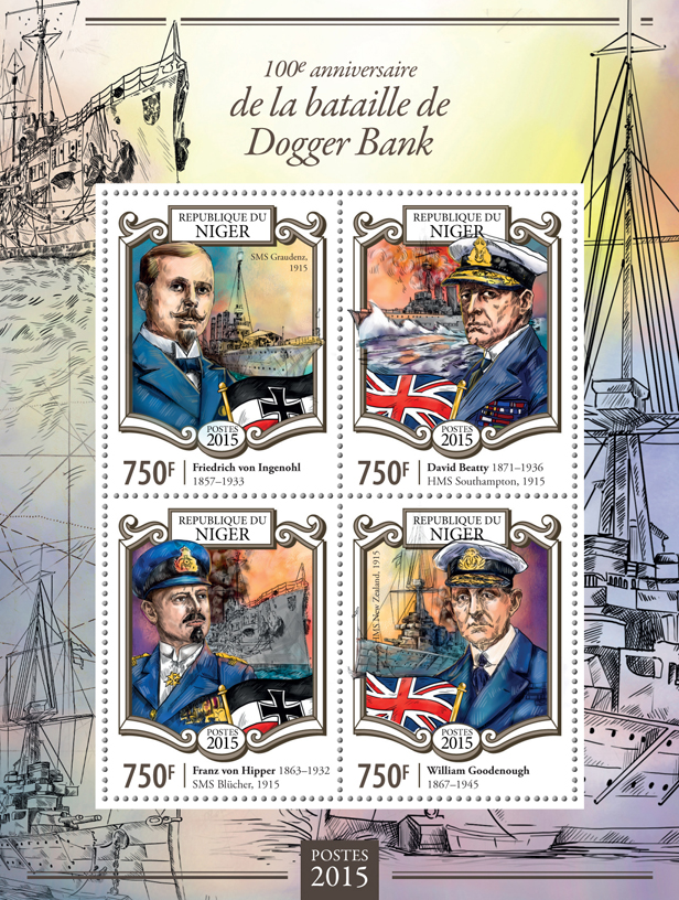 battle of Dogger Bank - Issue of Niger postage stamps