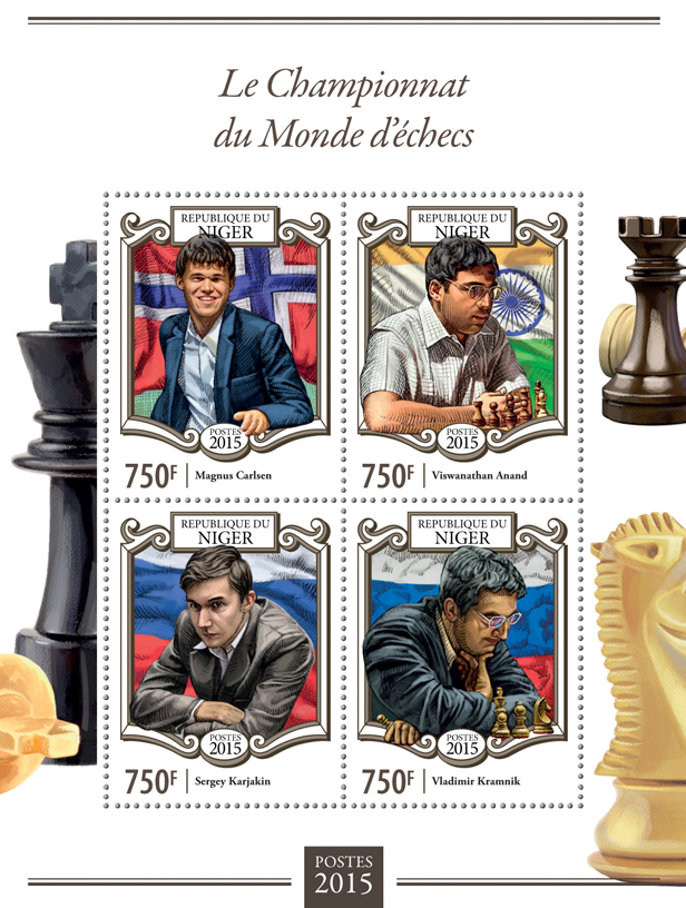 World Chess Championship - Issue of Niger postage stamps