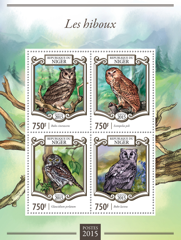Owls - Issue of Niger postage stamps