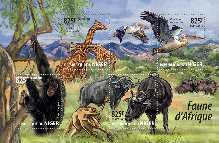 African fauna - Issue of Niger postage stamps