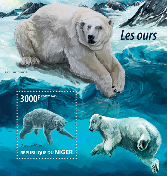Bears - Issue of Niger postage stamps