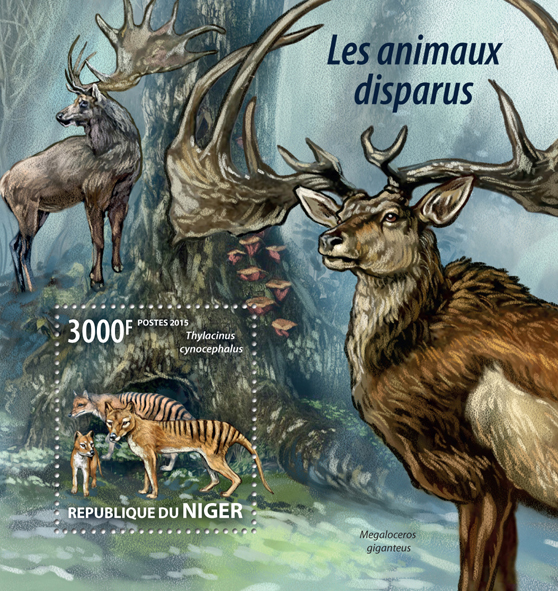 Extinct animals - Issue of Niger postage stamps