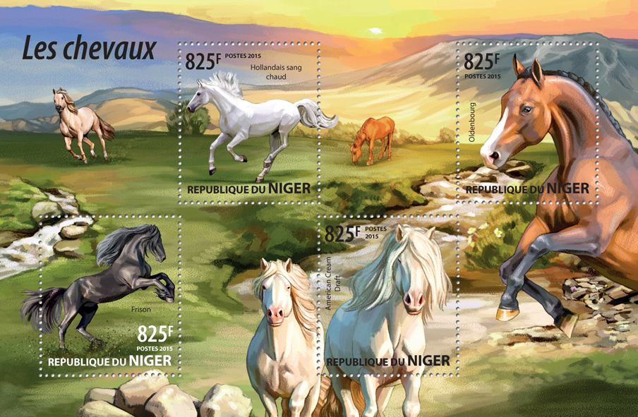 Horses - Issue of Niger postage stamps