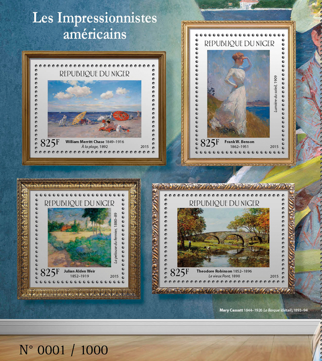 American impressionists - Issue of Niger postage stamps
