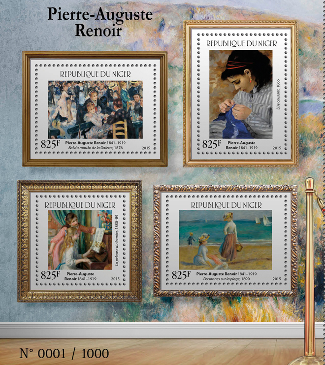 Pierre-Auguste Renoir - Issue of Niger postage stamps