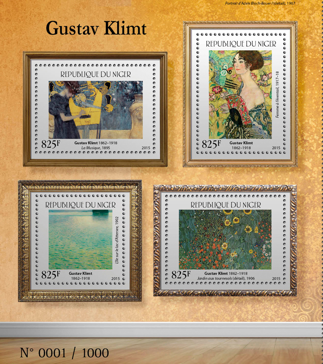 Gustav Klimt - Issue of Niger postage stamps