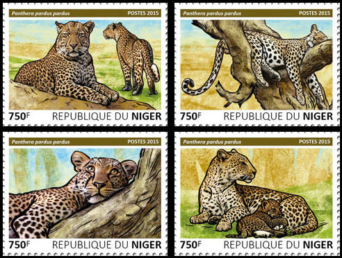 Leopard - set - Issue of Niger postage stamps