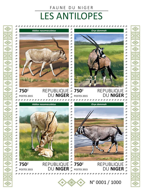 Antelopes - Issue of Niger postage stamps
