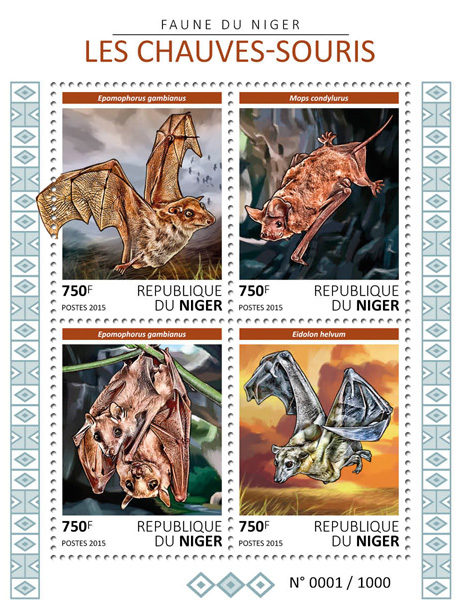 Bats - Issue of Niger postage stamps