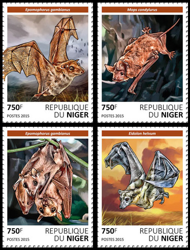 Bats – set - Issue of Niger postage stamps